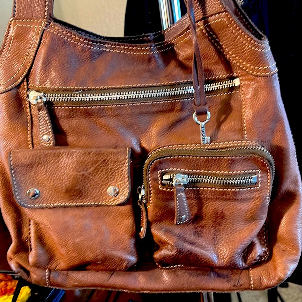 Brown leather Fossil purse